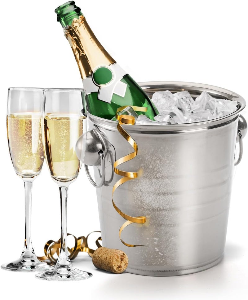 ZENFUN 2 Pack 3 Quart Ice Bucket with Handles, Beverage Tub with Handles, Galvanized Metal Ice Bucket, Drink and Wine Chiller for Bar, Party, BBQ, Great for Indoor and Outdoor Use - Image 4